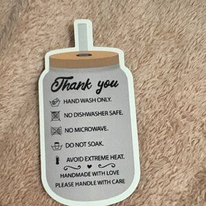 Handmade Care Instruction Sticker